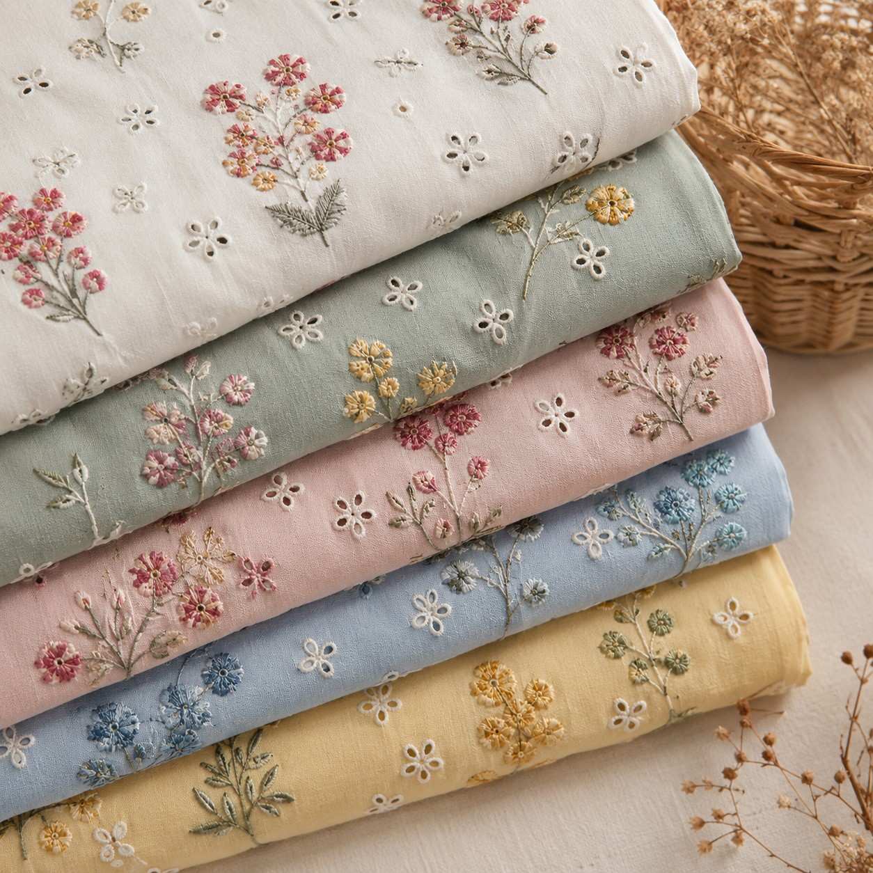 Embroidered Cotton Fabrics
